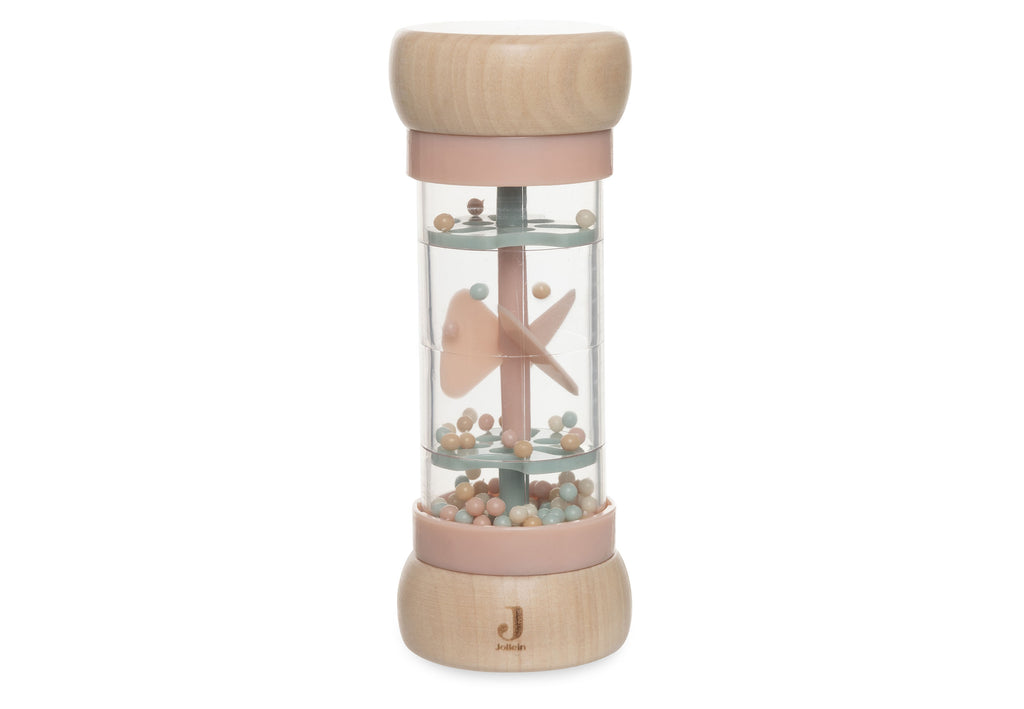 Jollein houten regen rammelaar roze