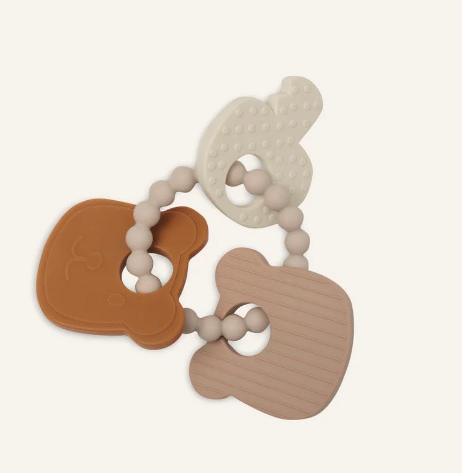 Jollein sleutelbos bijtring Teddy bear