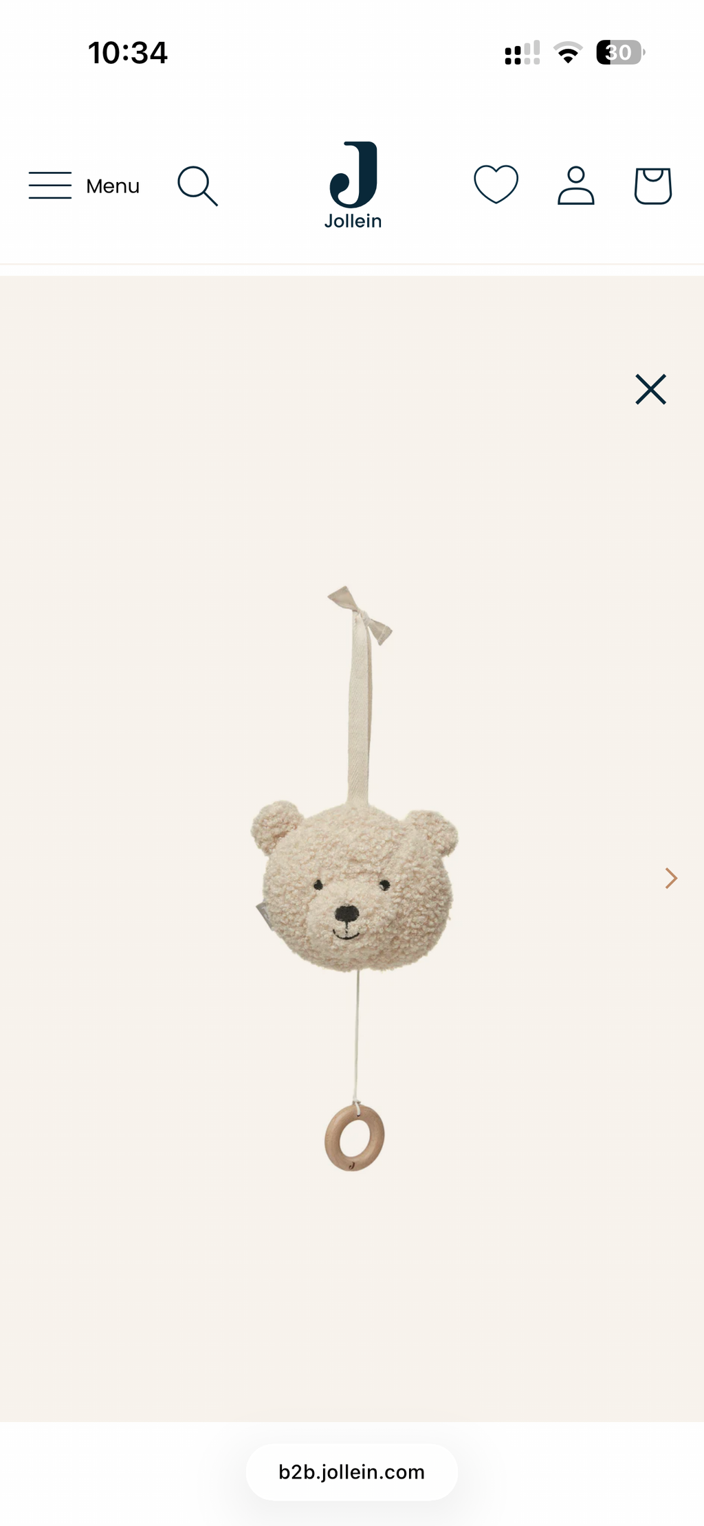 Jollein muziekhanger Teddy bear naturel