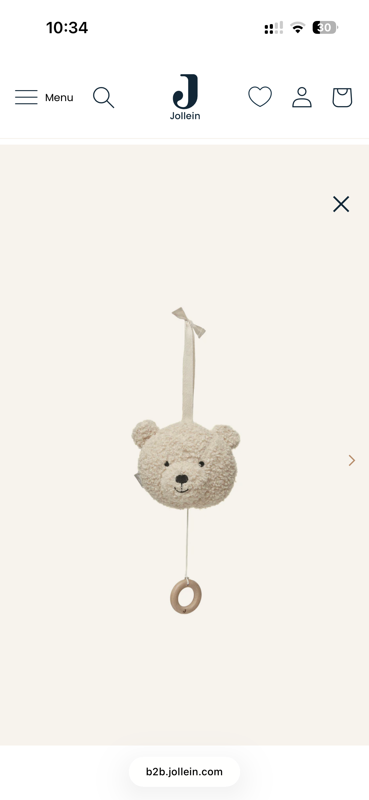 Jollein muziekhanger Teddy bear naturel