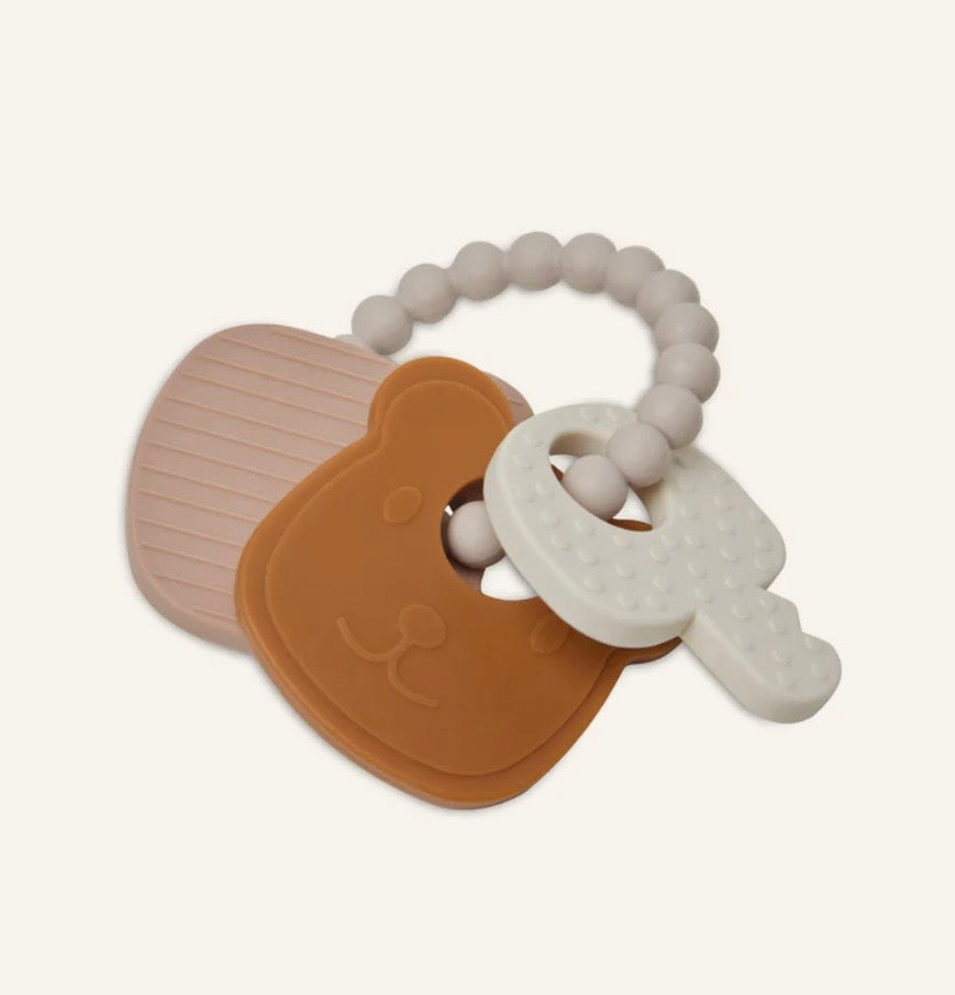 Jollein sleutelbos bijtring Teddy bear