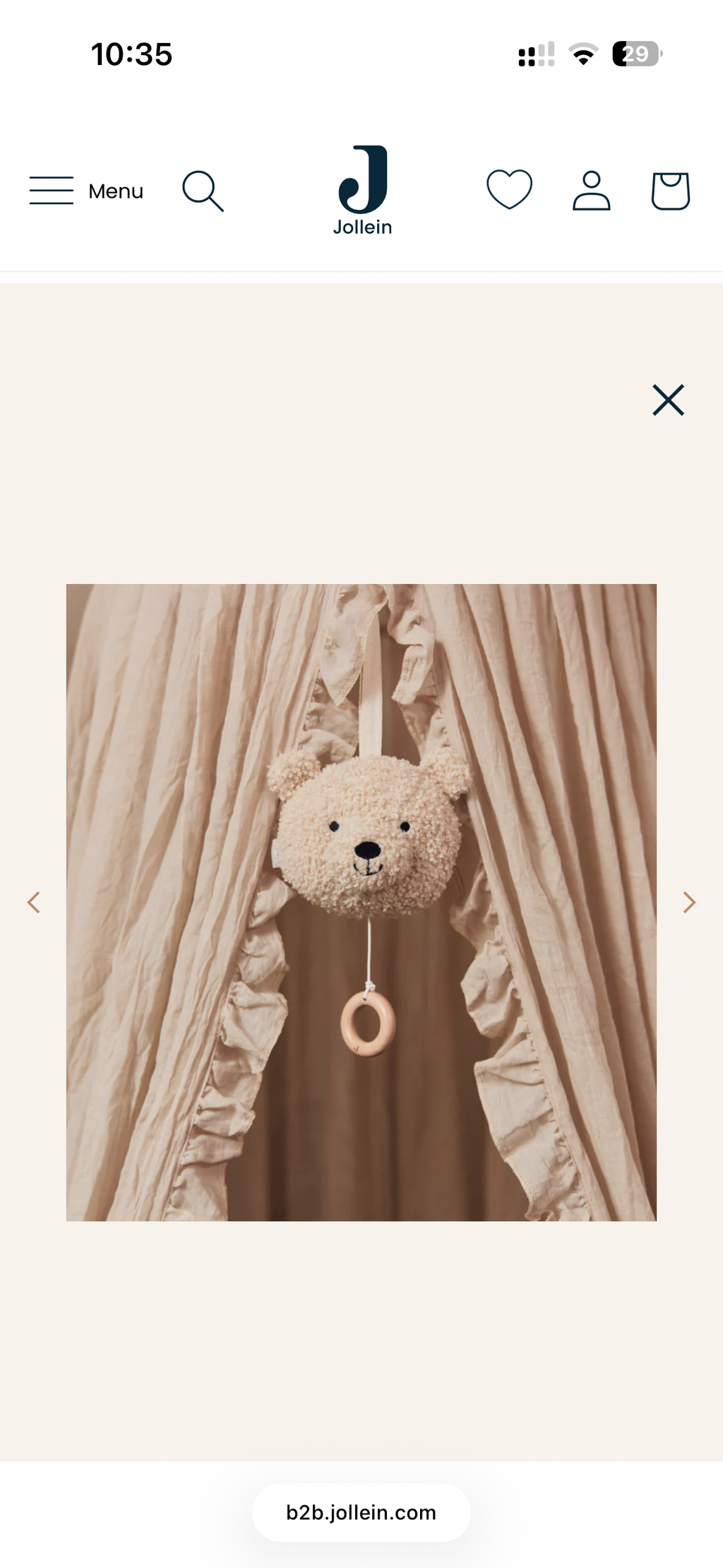 Jollein muziekhanger Teddy bear naturel